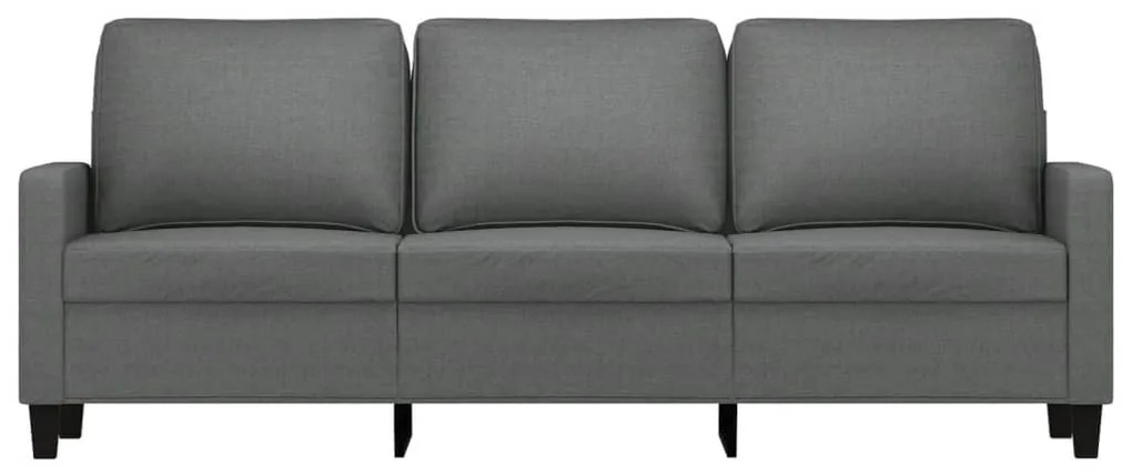Sofá de 3 lugares 180 cm tecido cinza-escuro
