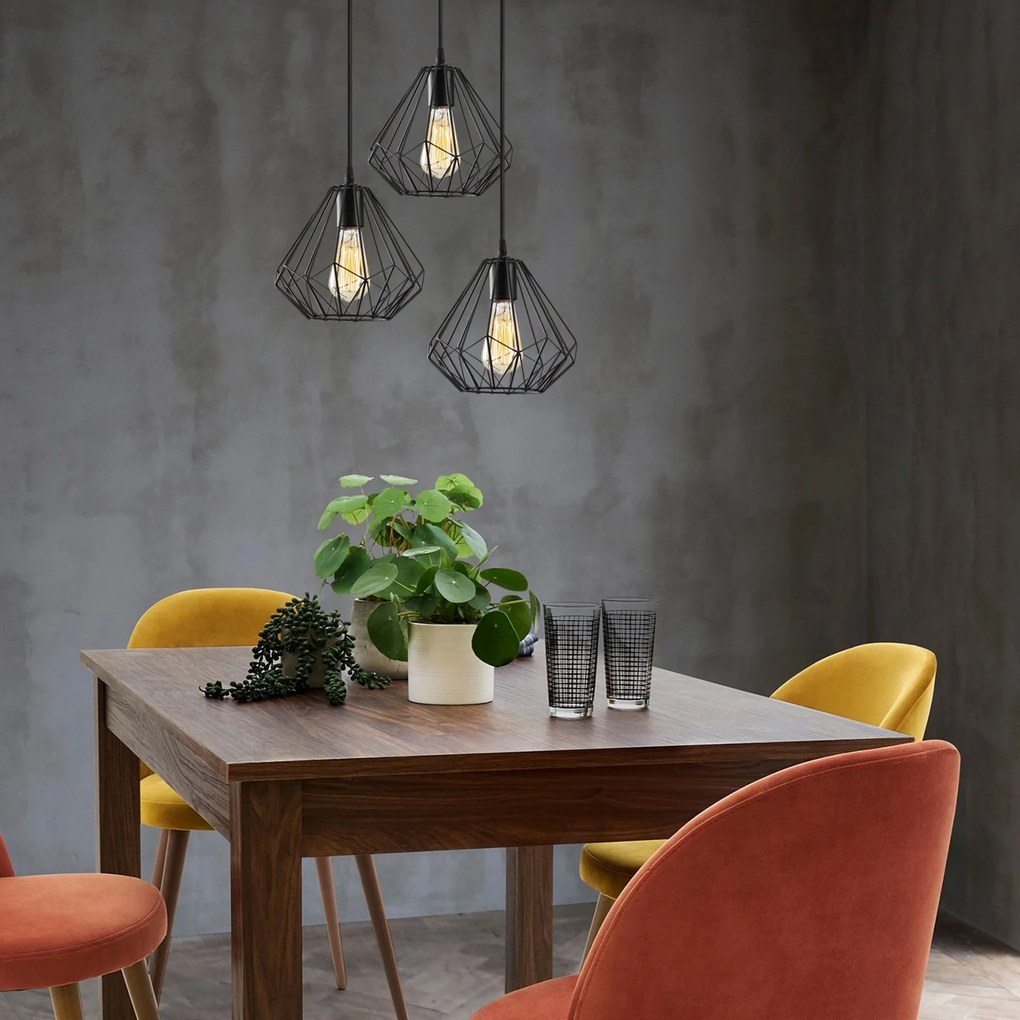 Chandelier Diamond – Preto – Diâmetro 43 cm, Altura 117 cm