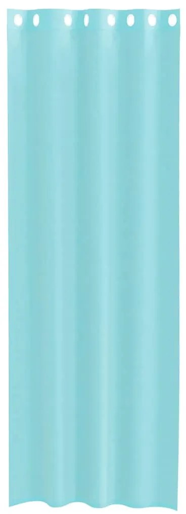 Cortinas de voile com ilhós 2 pcs turquesa
