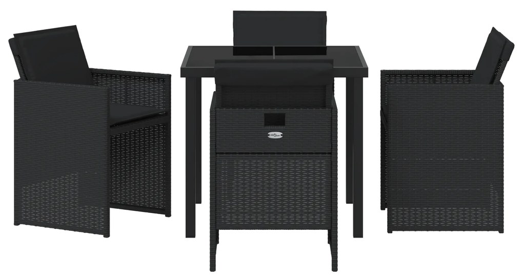 Conjunto de Jantar de Jardim Conjunto de 2 Preto Aço, Rattan