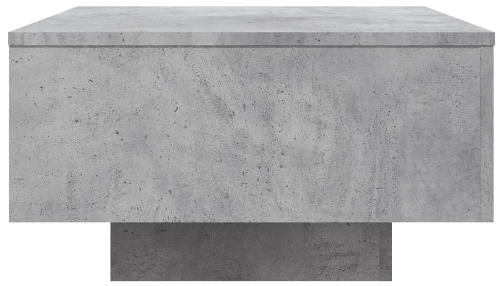 Mesa de centro com luzes LED 55x55x31 cm cinzento cimento