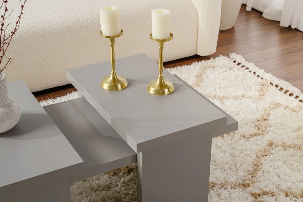 Mesa de Centro "Sanctuary" – Cinzento, 110x45x41,5 cm, Design Acolhedo