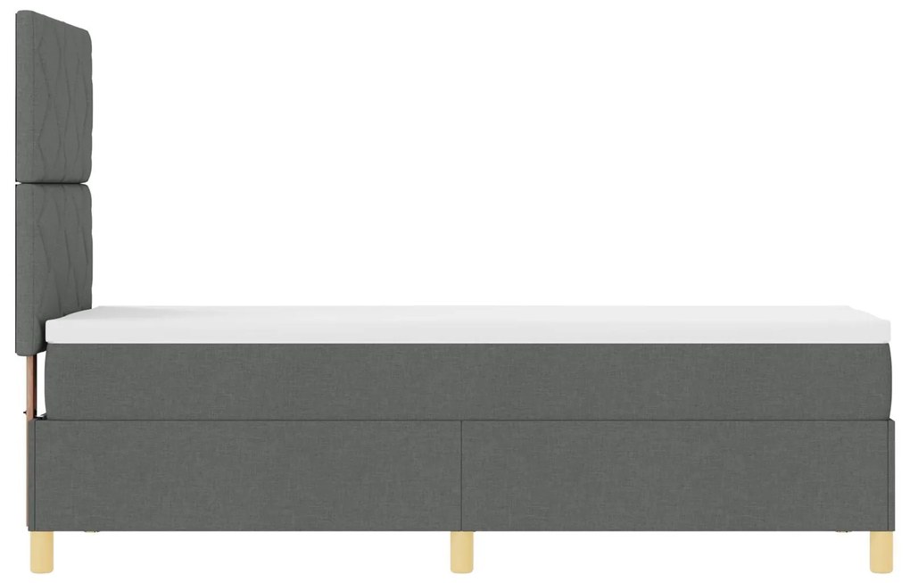 Cama Box Spring com Colchão Cinza Escuro 80x200 cm Tecido