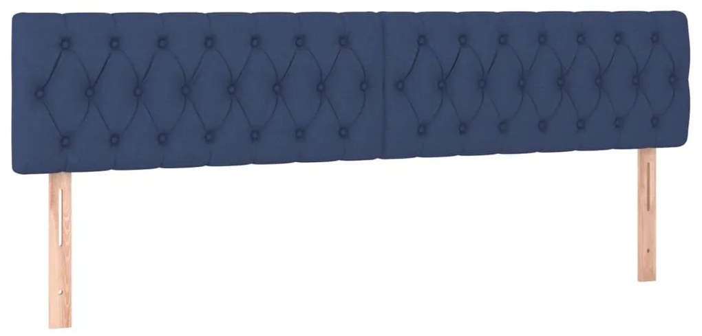 Cama box spring c/ colchão e LED 120x190 cm tecido azul
