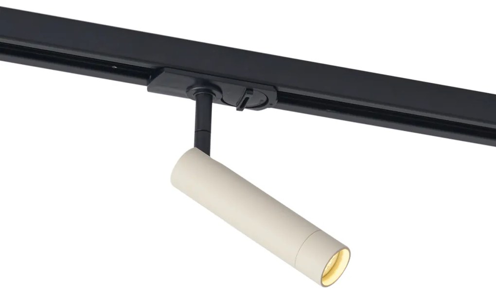 Foco moderno bege com preto para sistema de calha monofásico - Iconic Ivy Moderno