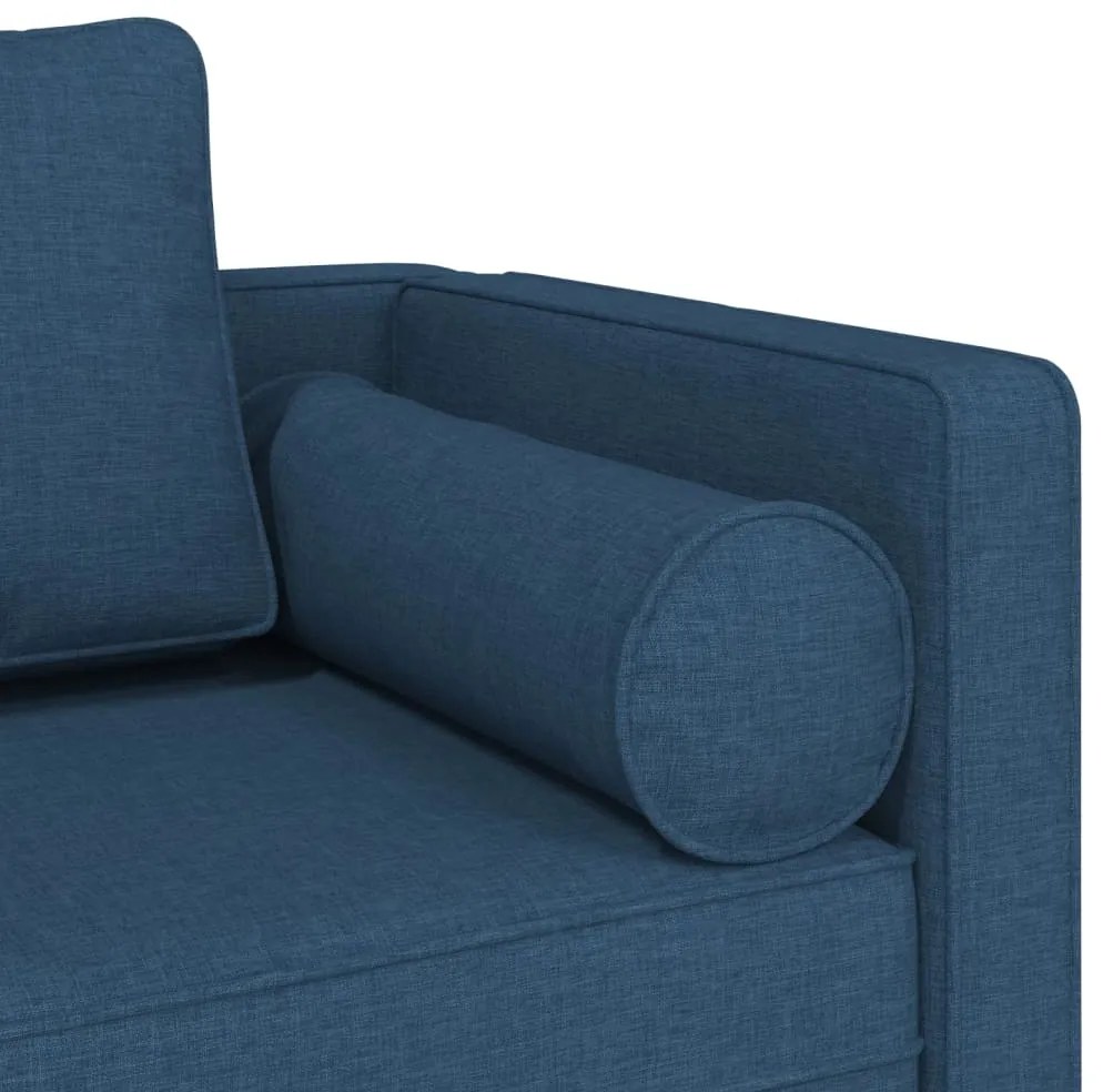 Chaise lounge com almofadões tecido azul