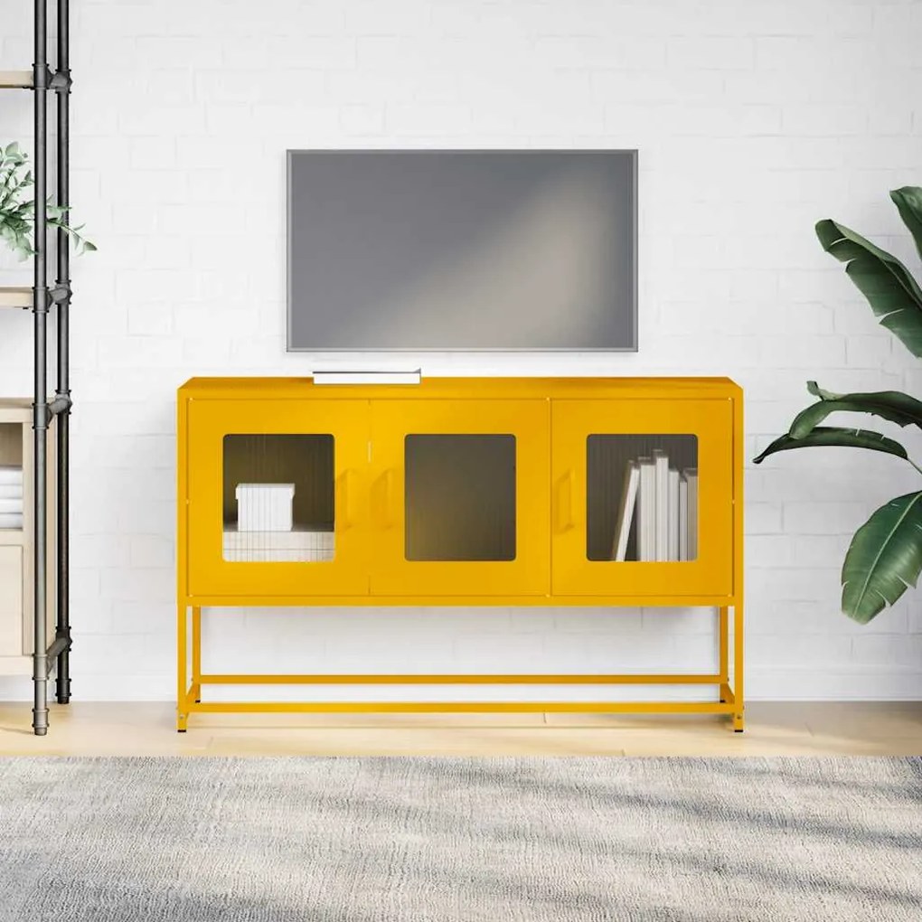 Móvel TV 100,5x39x60,5 cm aço laminado a frio amarelo mostarda