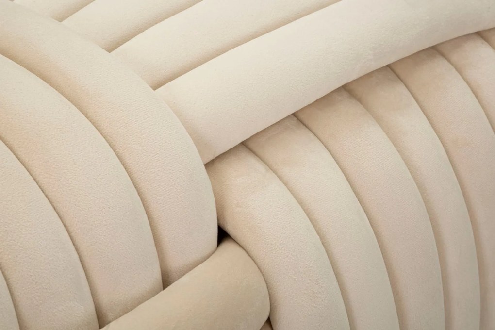 Puff Softy Cream - Veludo Creme - 90 cm x 45 cm x 45 cm