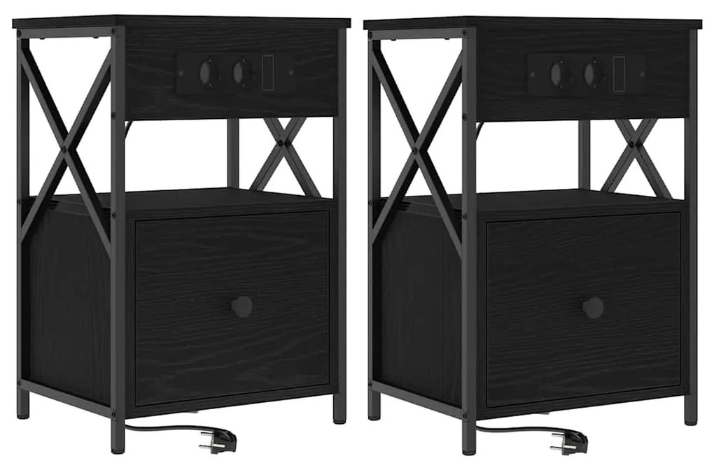 Armários de Canto 2 pcs Carvalho preto 40 x 31 x 60 cm