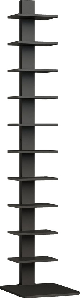 HOMCOM Estante Vertical de 11 Níveis para Espaços Pequenos, Estante de Canto Alta e Estreita, Preta | Aosom Portugal
