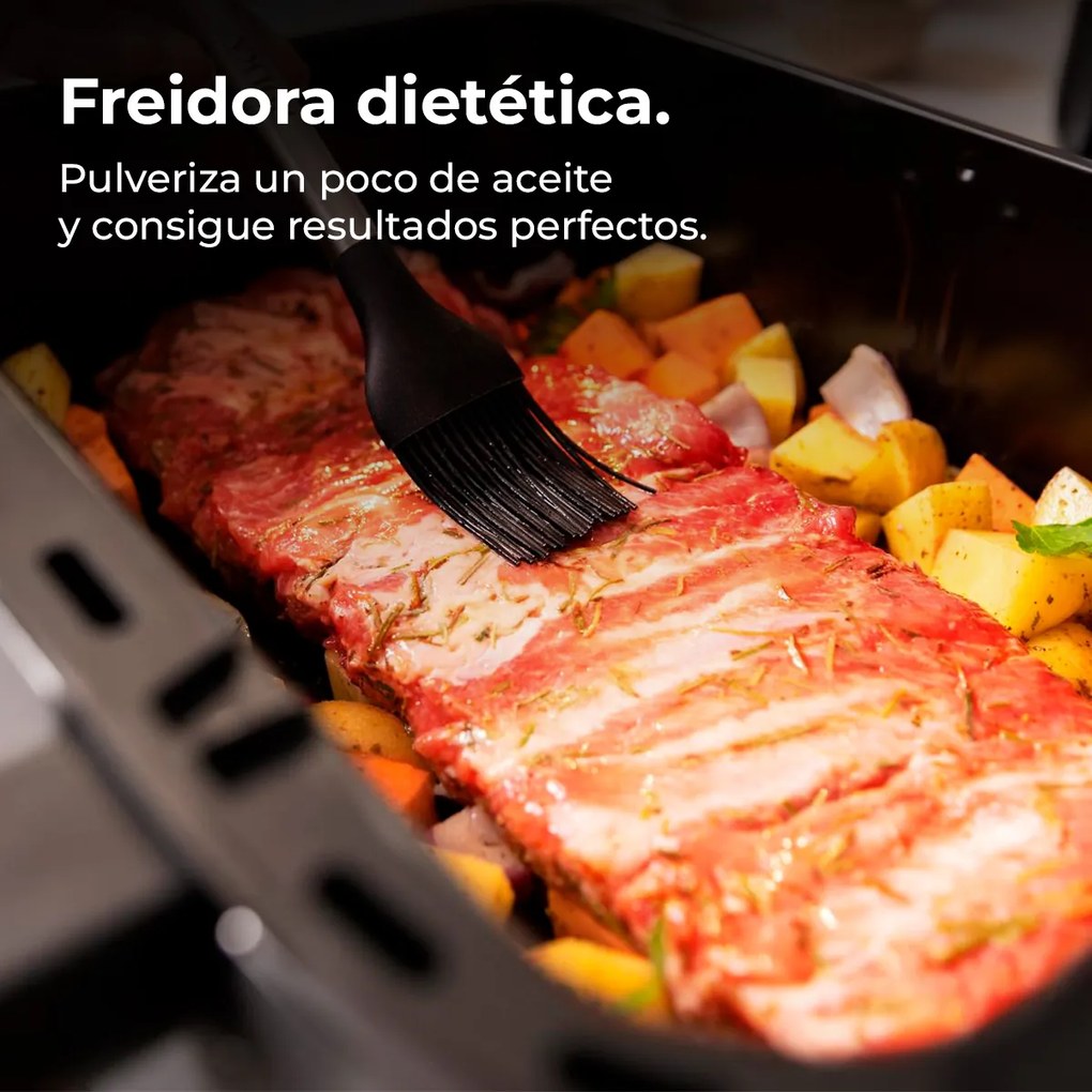 Fritadeira dietética digital Cecofry Dual 9000 compacta sem óleo de 9 L de capacidade