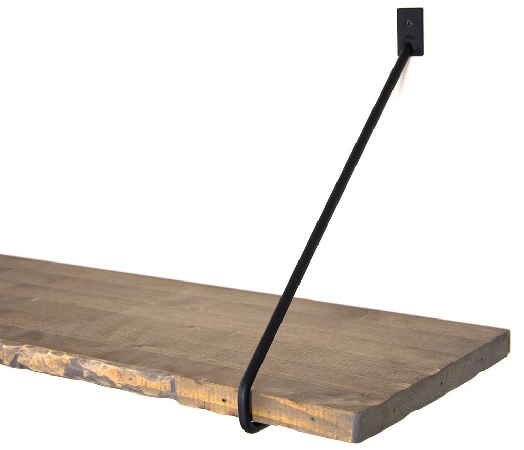 Prateleira Decorativa de Madeira Wr038 – Nogueira e Preto – 60x20x14 c
