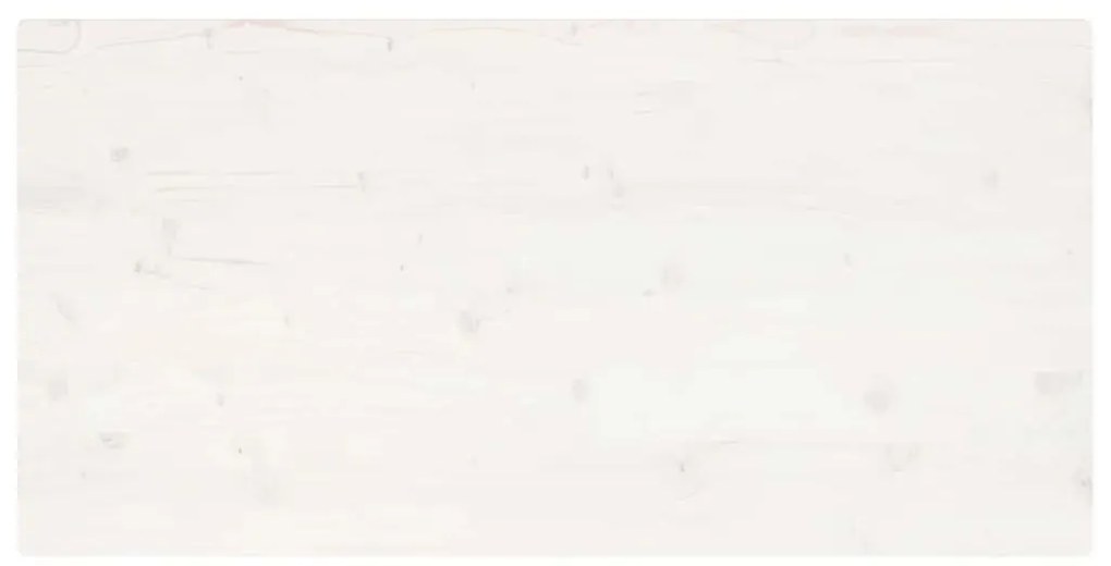 Tampo de mesa retangular 100x60x2,5 cm pinho maciço branco