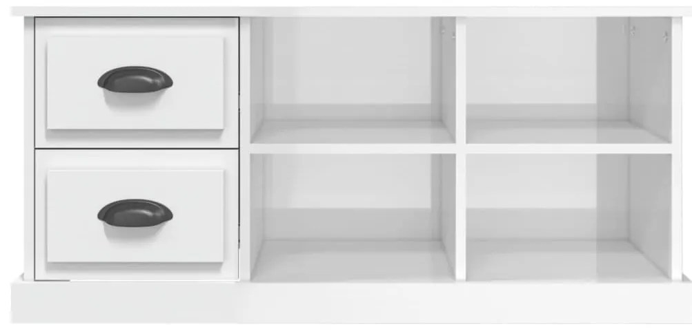 Móvel p/ TV 102x35,5x47,5 cm derivados madeira branco brilhante