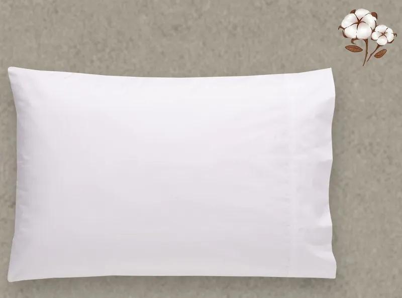 Fronhas P/ almofadas de dormir - 100% algodão branco percal de 200 fios: 2 Fronhas 50x85 cm - Vies branco em 1 só abertura - Fecha com pala interna