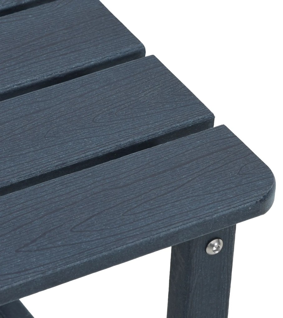 Conjunto de Lounge de Jardim 3 Peças Azul-marinho HDPE