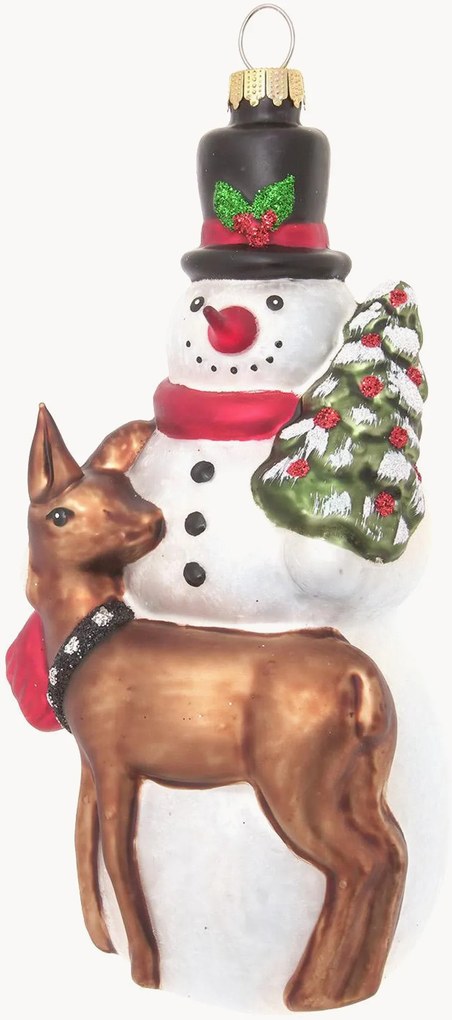 Ornamento de Natal pintado à mão Snowman