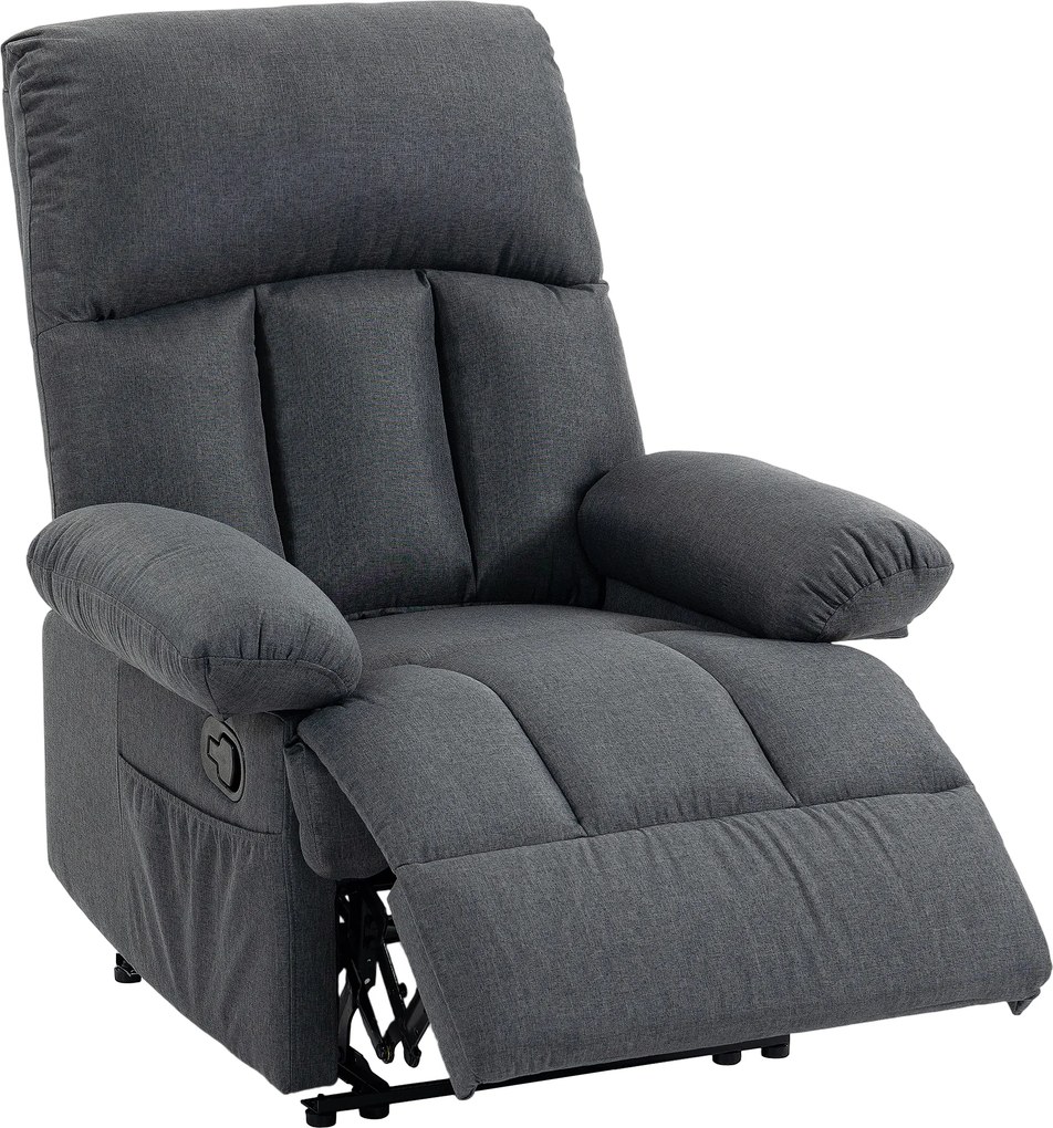 Poltrona de Massagem Relax Reclinável com 8 Pontos de Massagem e Função Calor 85x93x103 cm Cinza