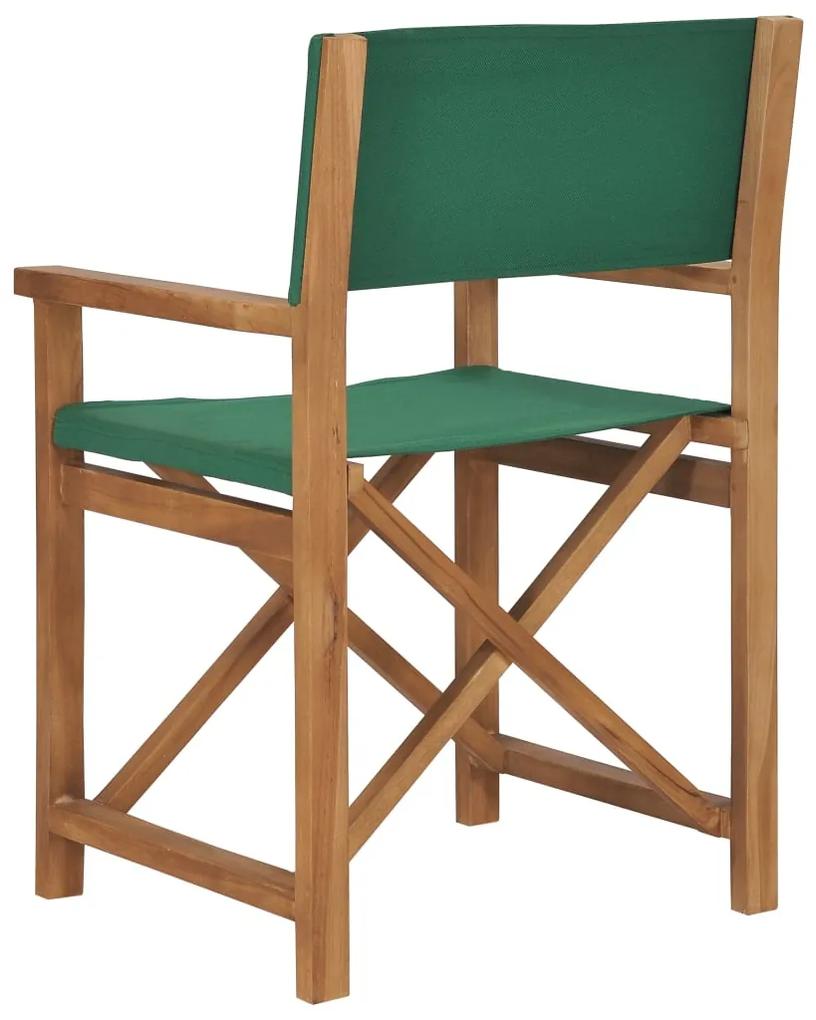 Cadeira de realizador em madeira de teca maciça verde