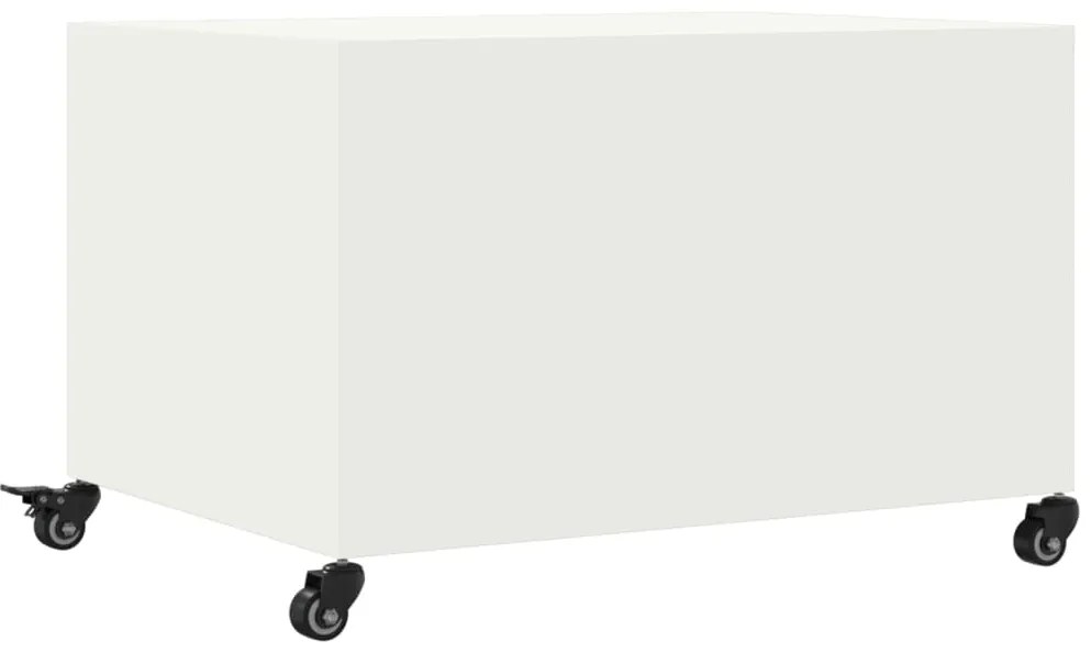 Mesa de centro 68x50x43,5 cm aço branco