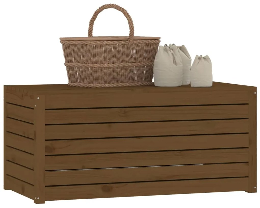 Caixa de jardim 101x50,5x46,5 cm pinho maciço castanho-mel