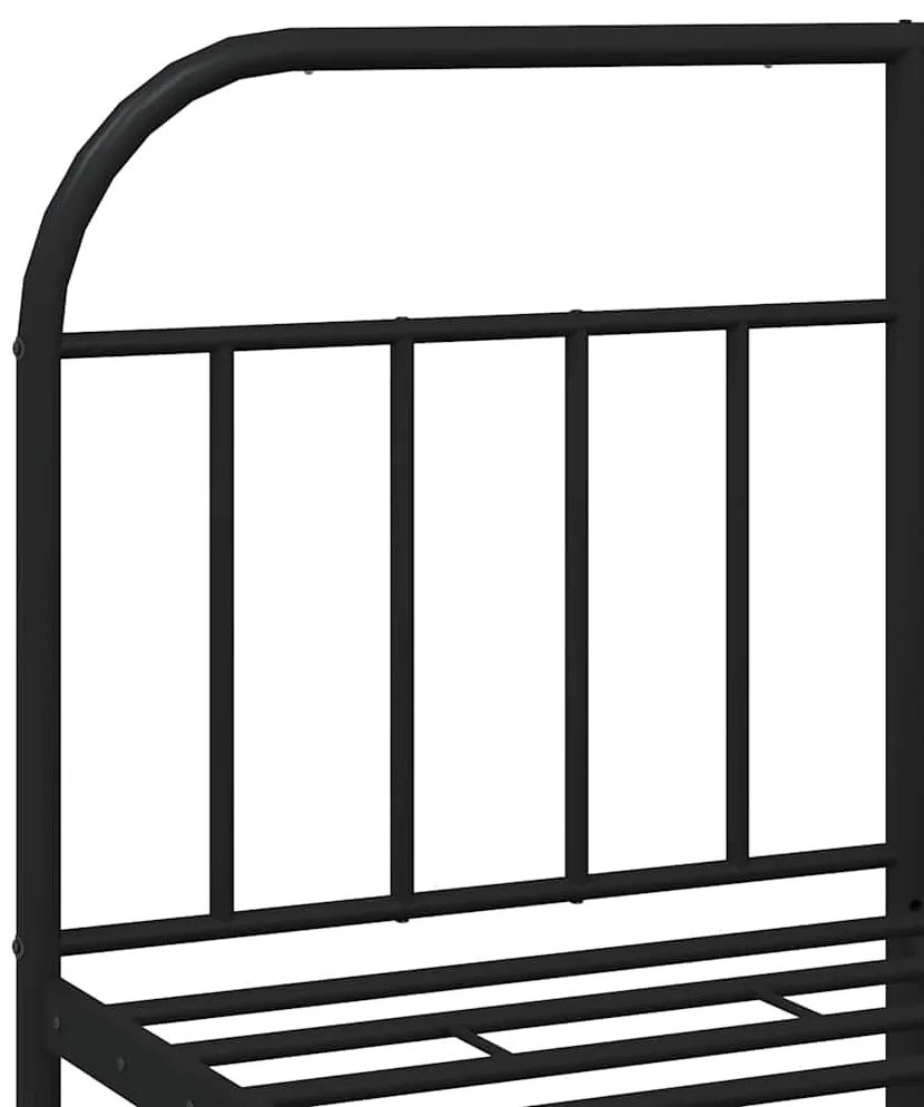 Estrutura de cama com cabeceira e pés 150x200 cm metal preto