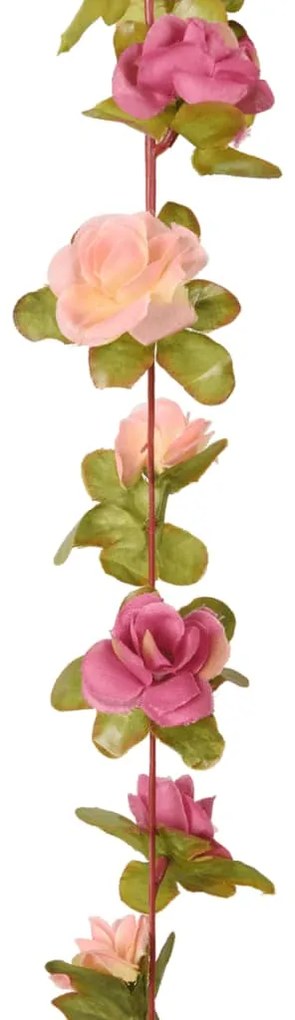 Grinaldas de flores de Natal 6 pcs 250 cm vermelho rosado