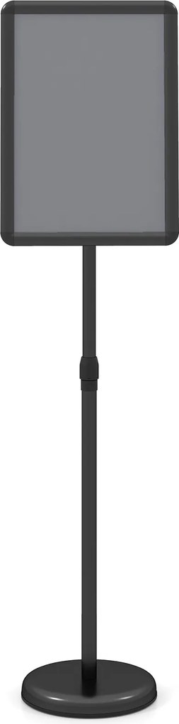 Suporte de Chão (1 Unidade) para Cartazes A3, 30 x 42 x 87-137 cm, Altura Ajustável, Preto