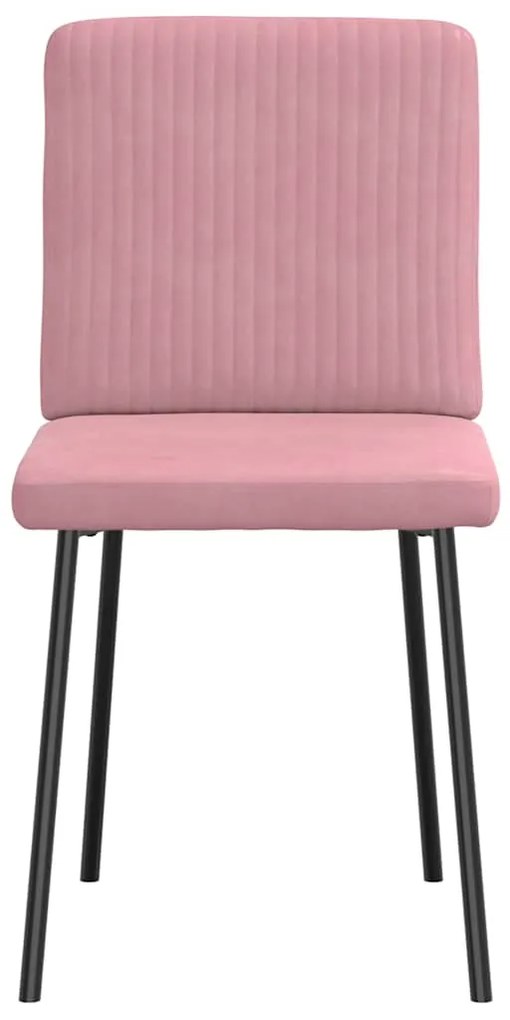 Cadeiras de jantar 4 pcs veludo rosa