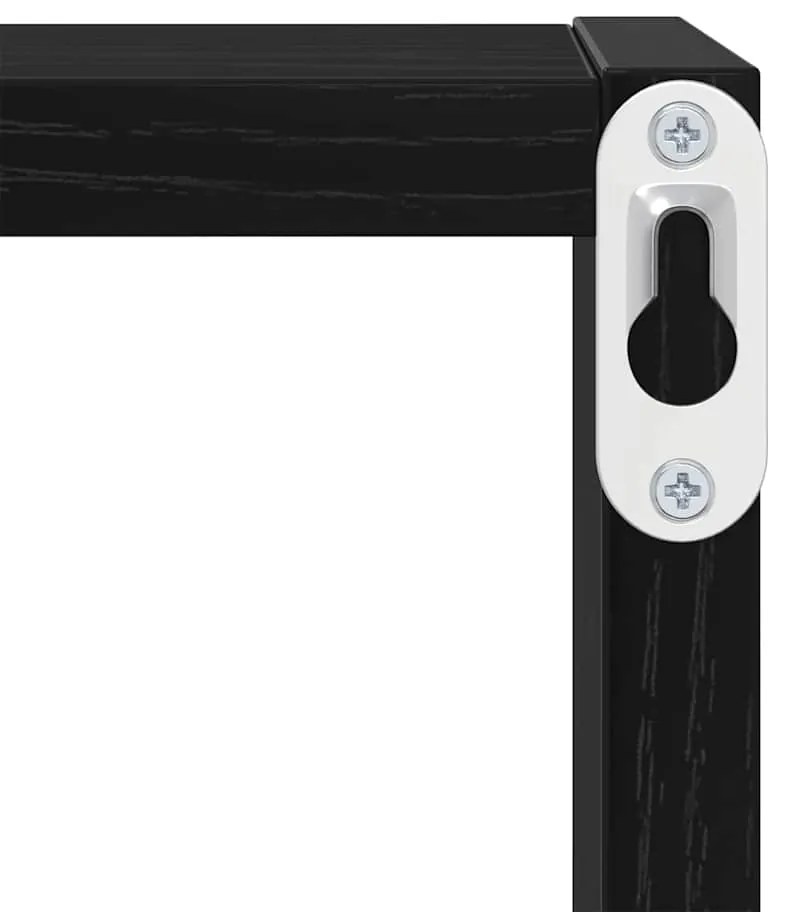 Prateleiras de Parede Carvalho Preto MDF 26 x 15 x 26 cm