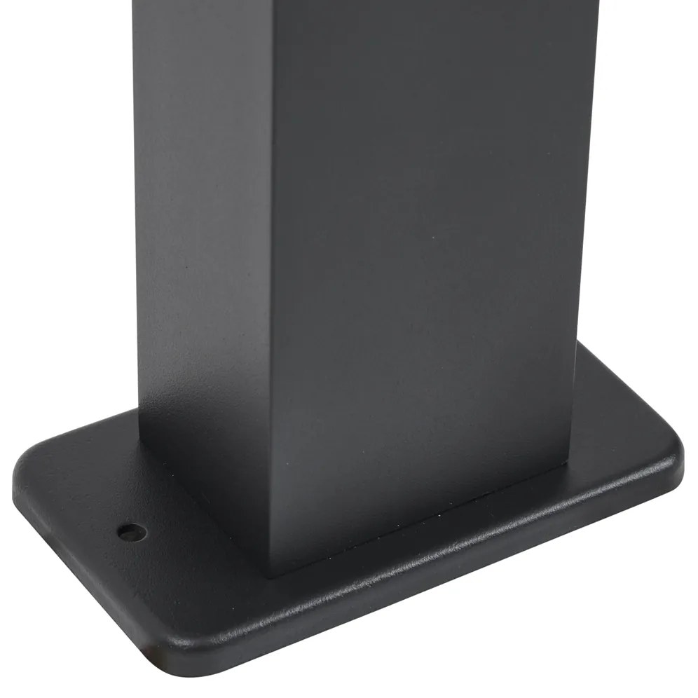 Candeeiro de chão moderno para exterior preto 65cm com tomada IP44 - Baleno