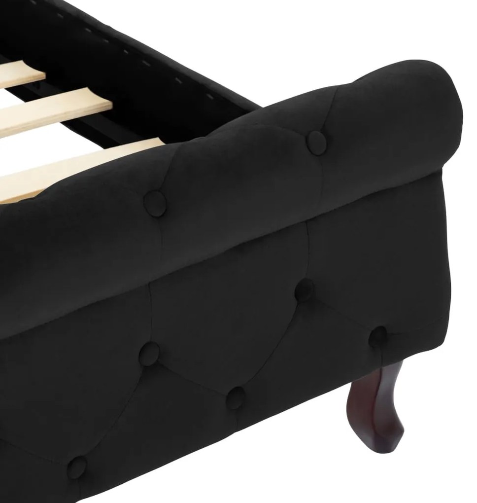 Estrutura de cama 90x200 cm veludo preto