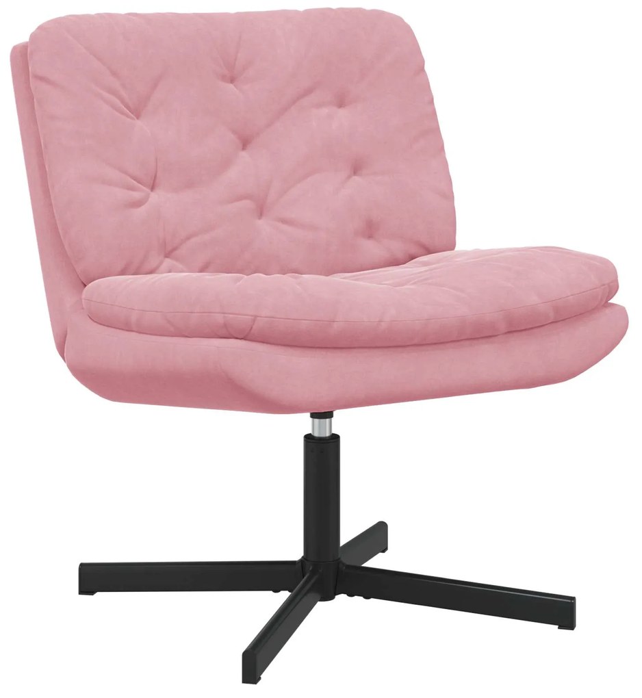 vidaXL Cadeira Relaxante Giratória Rosa 63 x 75 x 76 cm Veludo