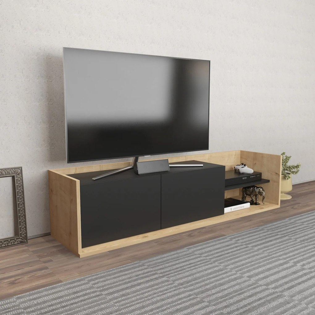 Móvel para TV Krog – Carvalho e Antracite – 160 x 35 x 36,8 cm