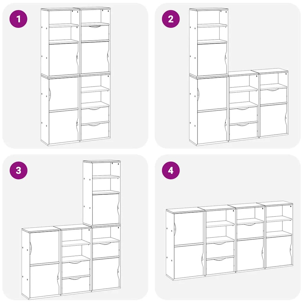 Móveis de apoio 4 pcs ODDA 40x24x79 cm pinho de madeira maciça