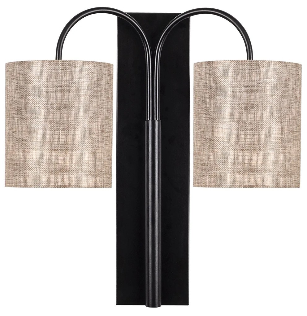 Candeeiro de Parede Baston – Preto e Creme – 40 x 20 cm