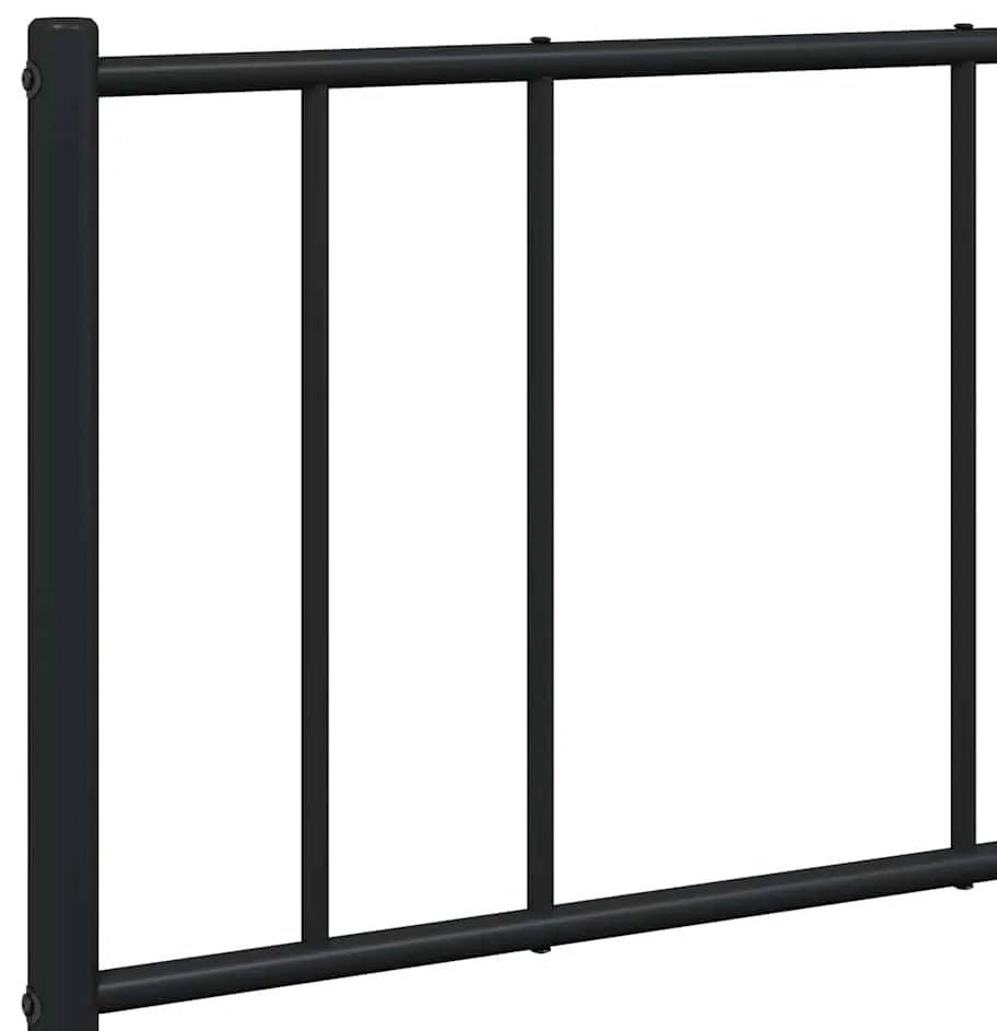 Estrutura de cama com cabeceira e pés 150x200 cm metal preto