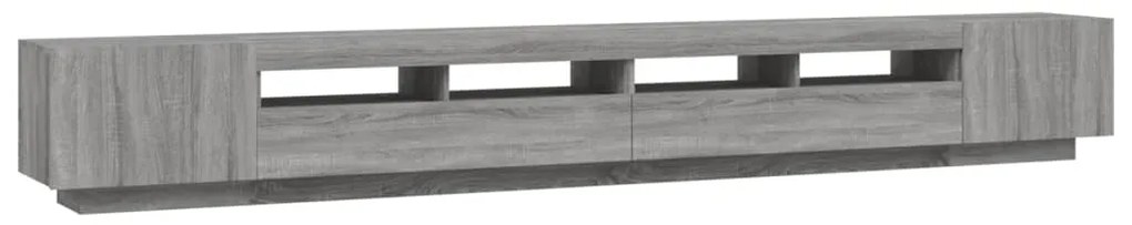 Conjunto móveis de TV 3 pcs c/ LEDs madeira sonoma cinzento