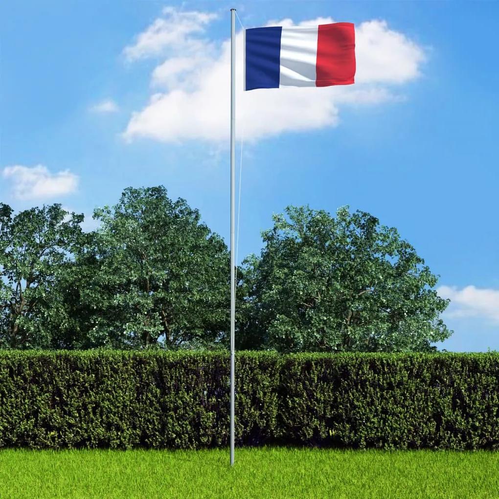 Bandeira da França com mastro de alumínio 6,2 m