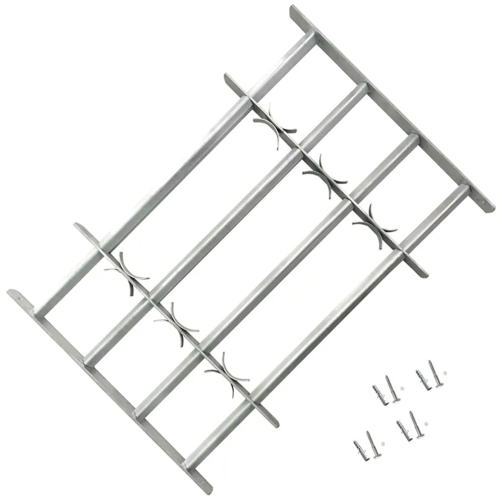vidaXL Grelha segurança ajustável p/ janelas com 4 traves 700-1050 mm