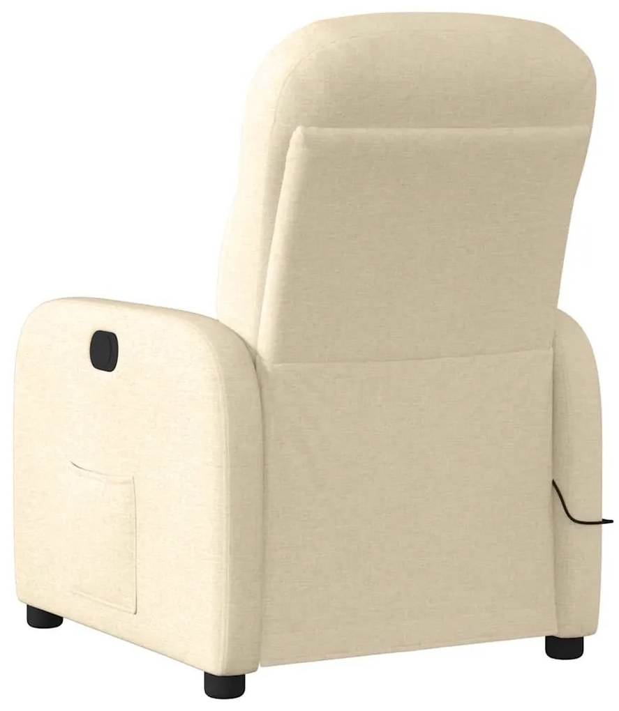 Poltrona de massagens reclinável tecido cor creme