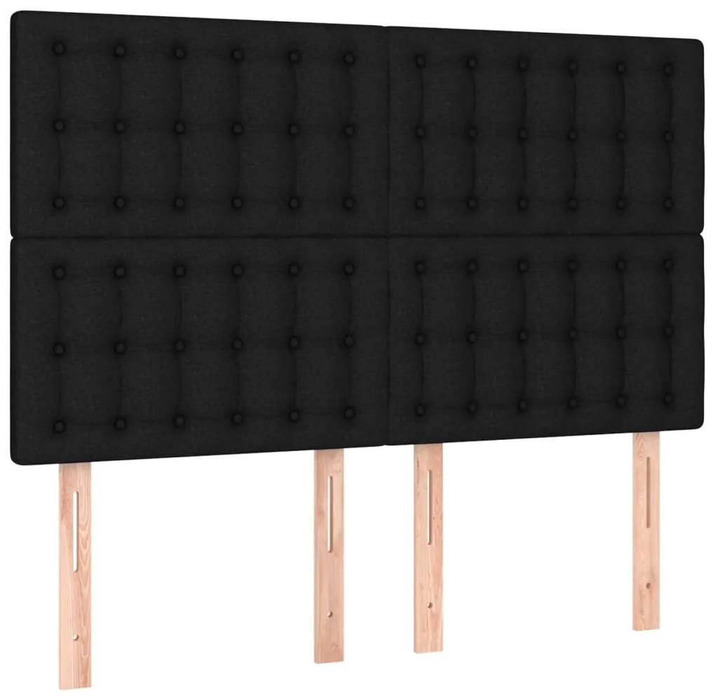 Estrutura de cama sem colchão 140x200 cm tecido preto