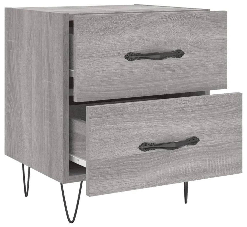 Mesas de cabeceira 2 pcs derivados de madeira sonoma cinza