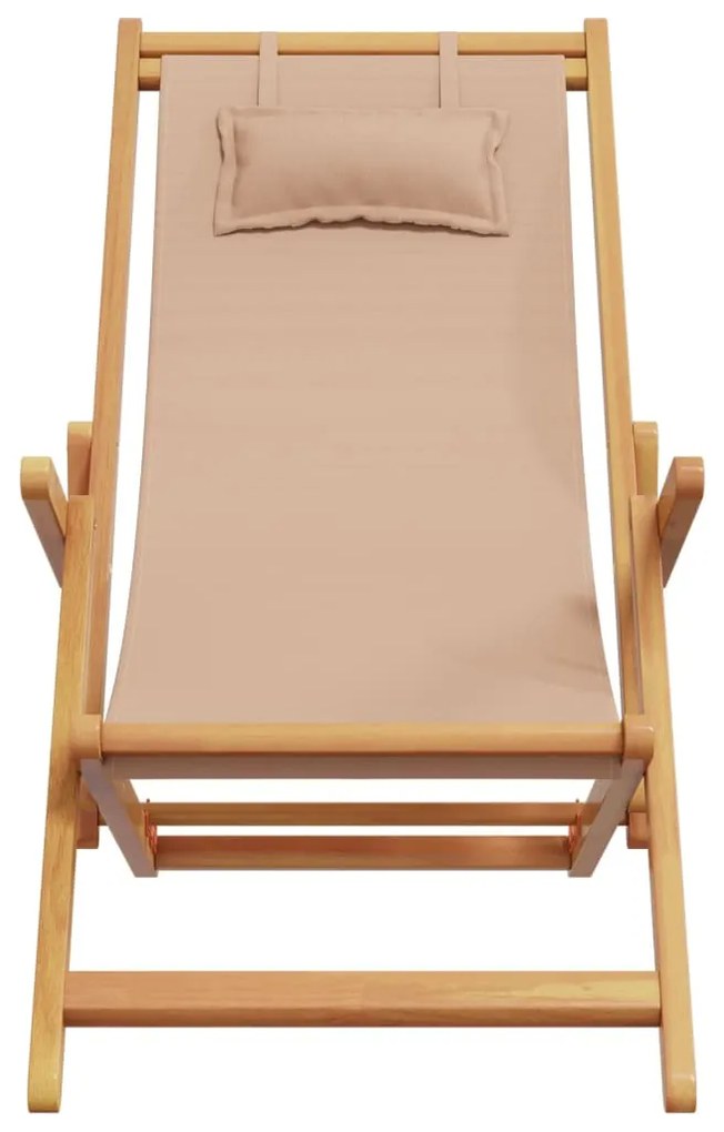 Cadeiras praia dobráveis 2 pcs tecido/madeira cinza-acastanhado