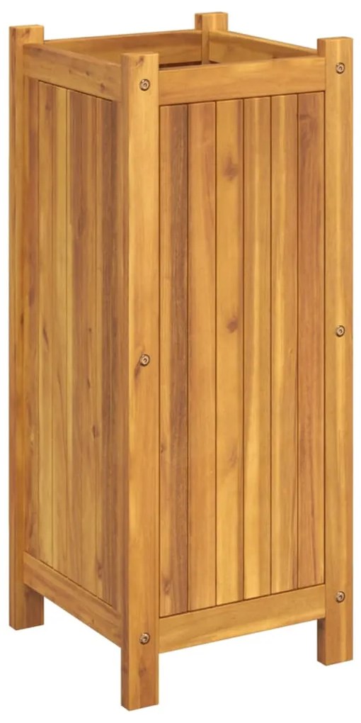 Vaso/floreira de jardim com forro 31x31x75 cm acácia maciça