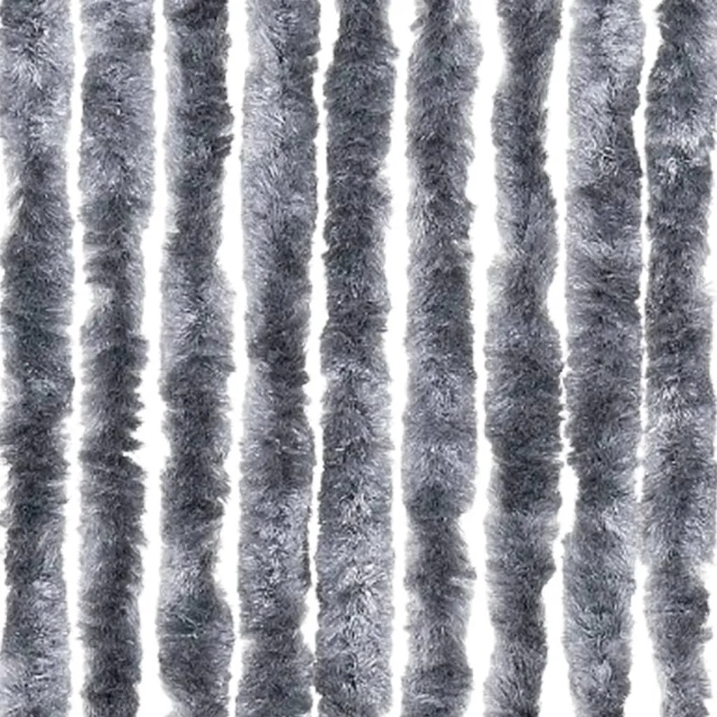 Cortina anti-insetos 100x220 cm chenille prateado