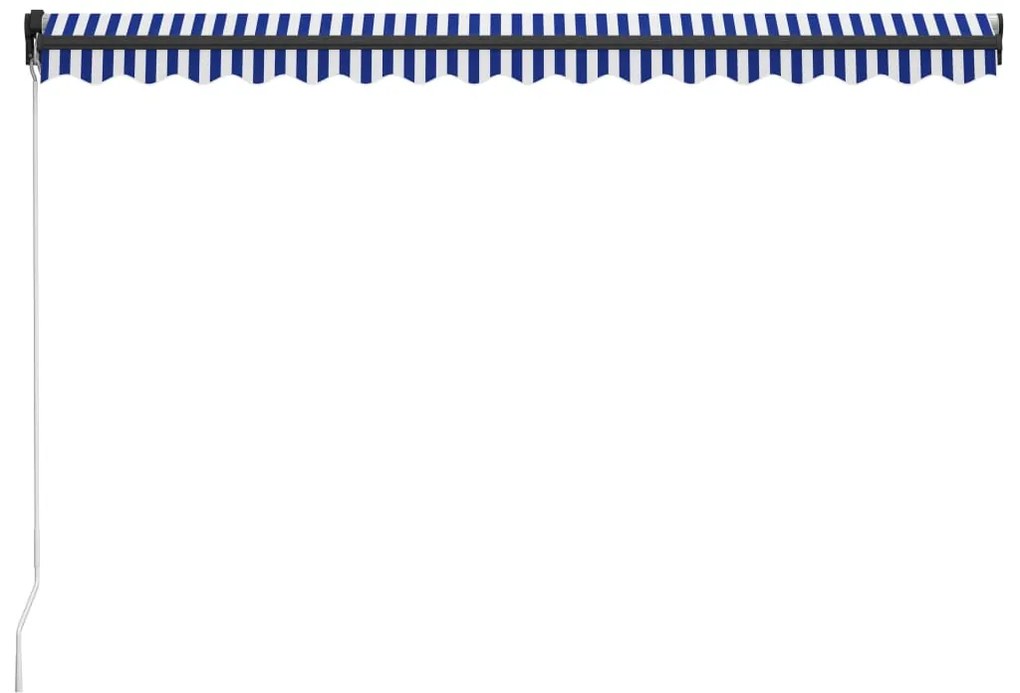 Toldo retrátil manual 450x300 cm azul e branco