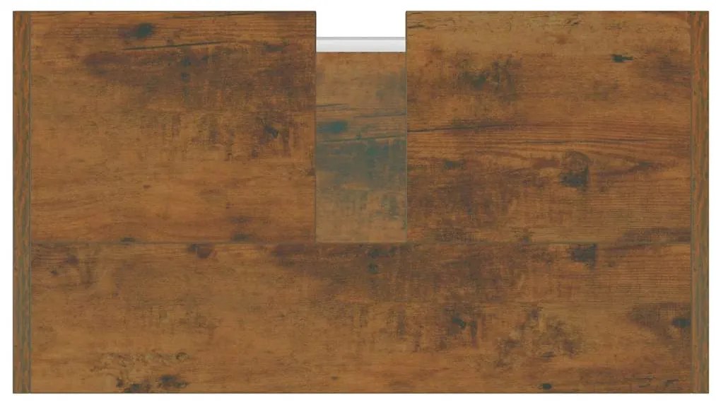 Armário de casa de banho 60x33x60 cm madeira carvalho fumado
