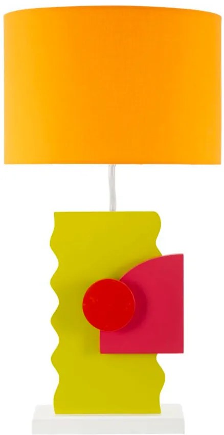 Candeeiro de Mesa "Color B" - 30x60,5 cm - MDF Multicolor e Abat-jour