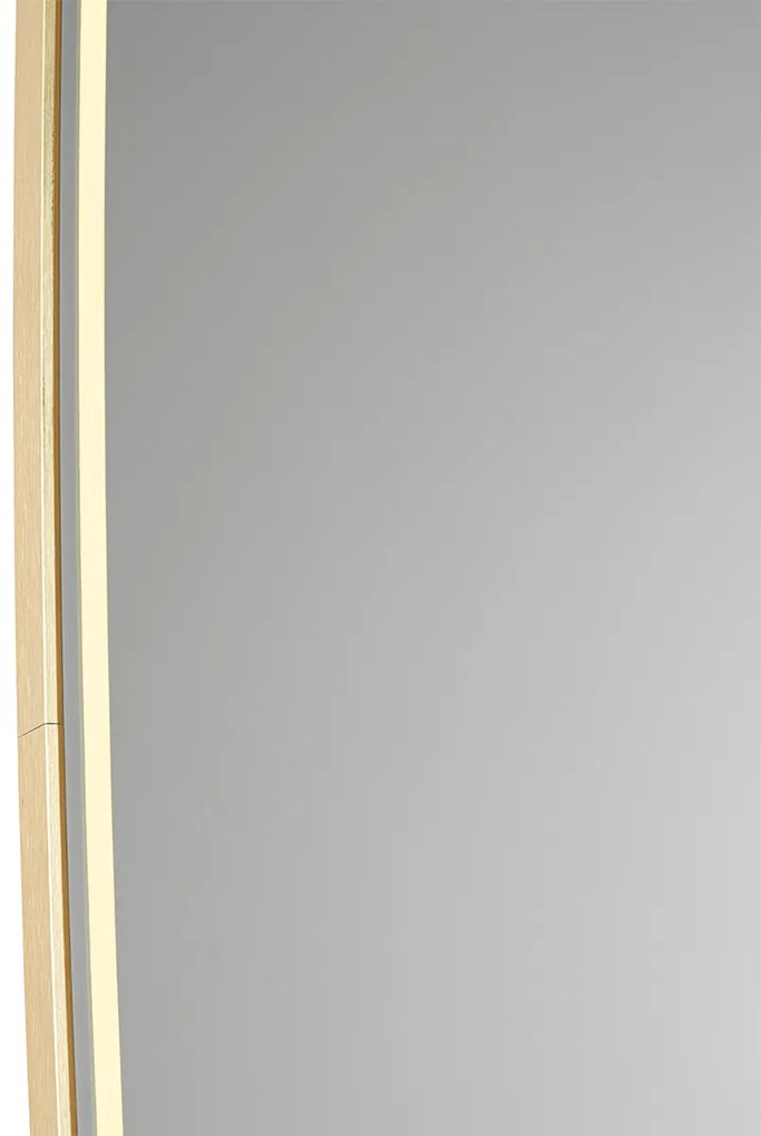 Espelho de casa de banho moderno dourado com LED e dimmer tátil - Geraldien Moderno